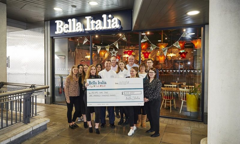 Bella Italia raises £100k for the Dreams Come True Charity
