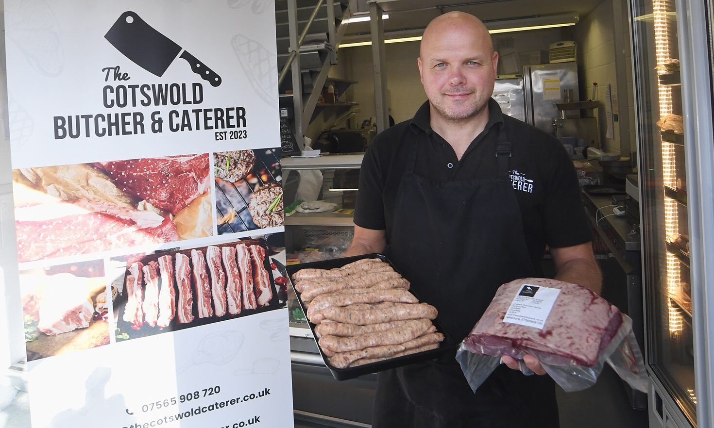 Behind the opening of The Cotswold Butcher and Caterer